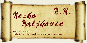Neško Maljković vizit kartica